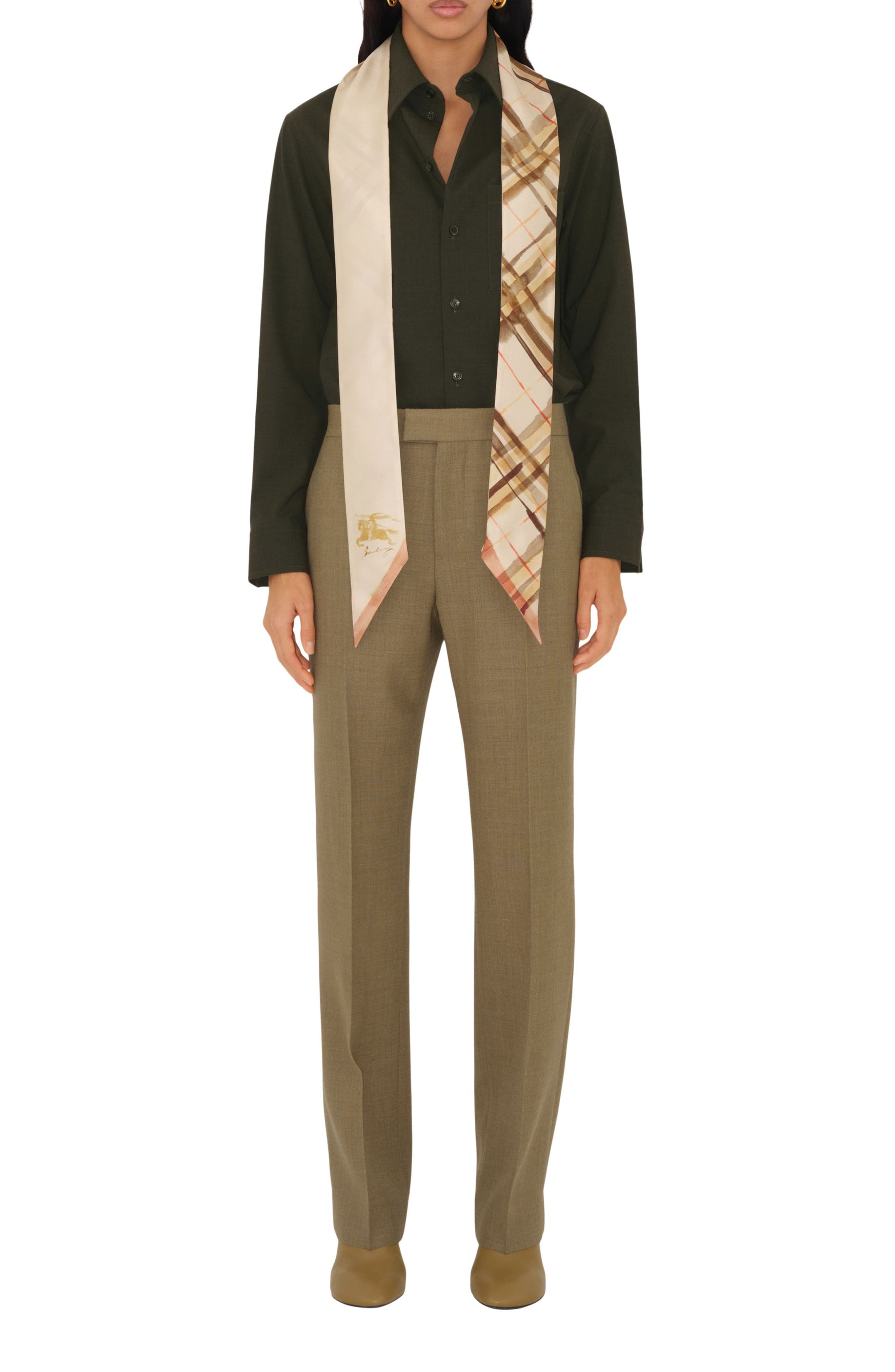 burberry Reversible Check Silk Twill Scarf in Nutmeg at Nordstrom - 2