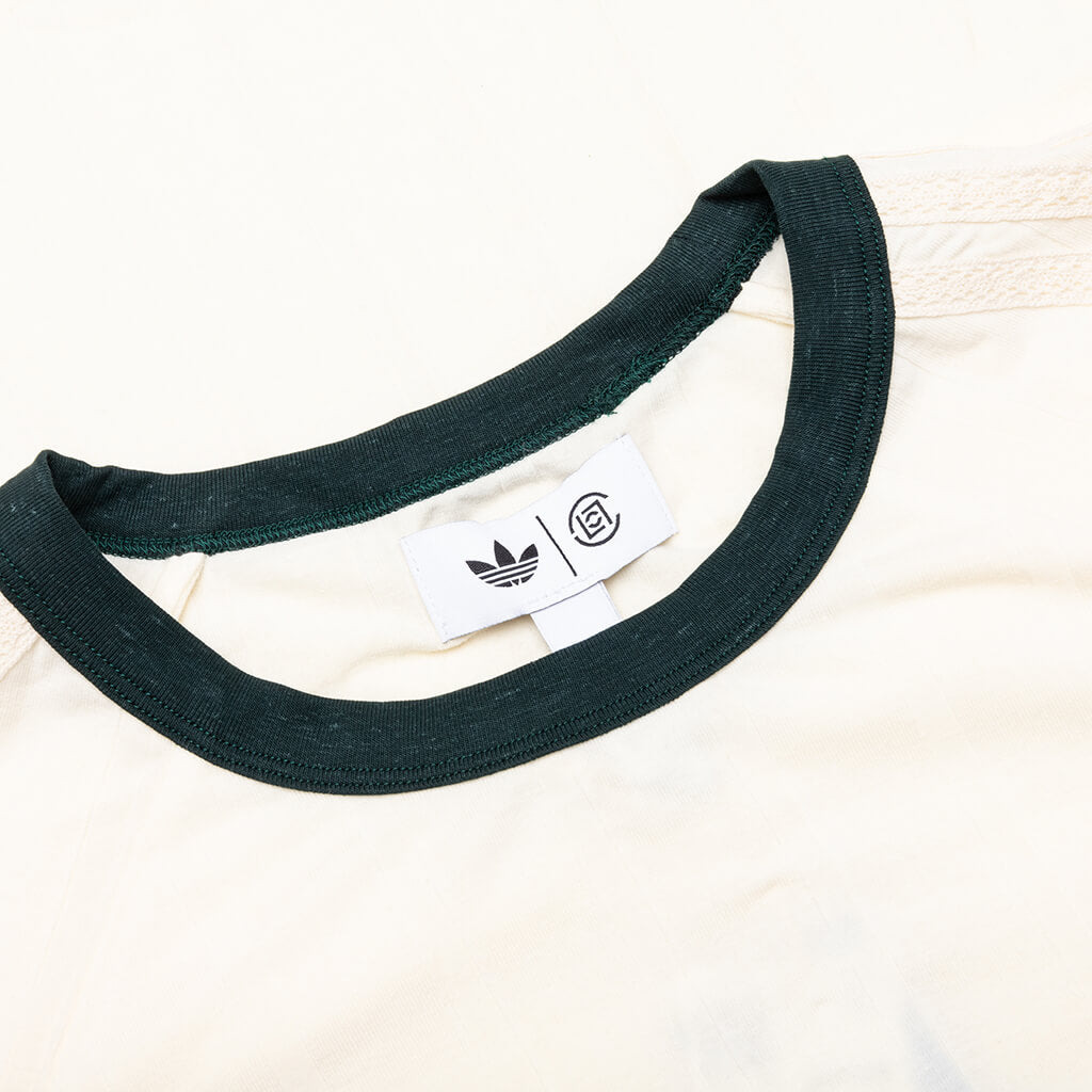 ADIDAS ORIGINALS X CLOT RIB TEE BY EDISON CHEN - CREAM WHITE/GREEN NIGHT - 3
