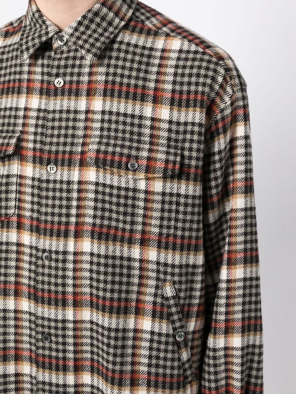 check-pattern button-up shirt - 5