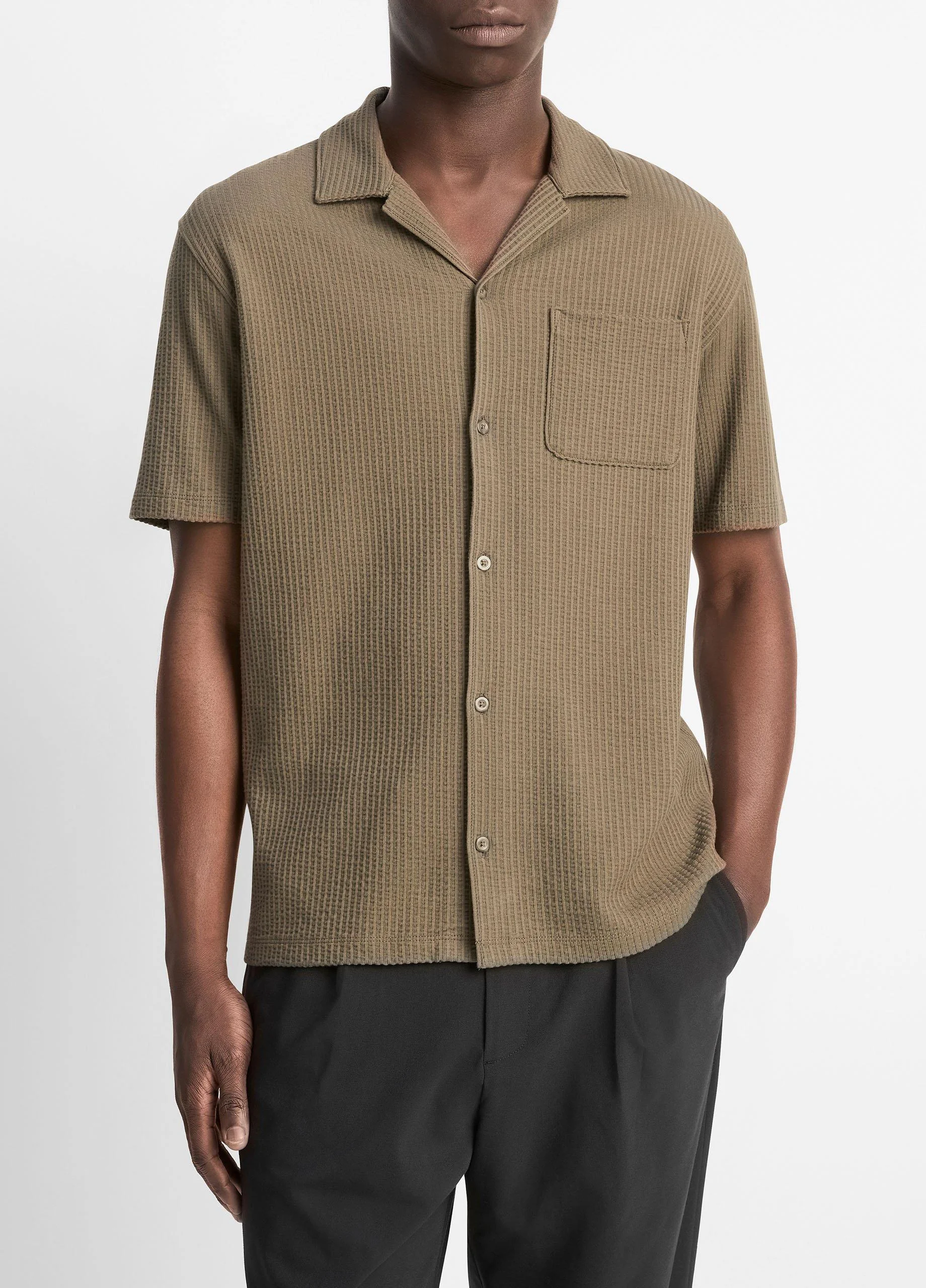 Seersucker-Knit Cotton Cabana Shirt - 1