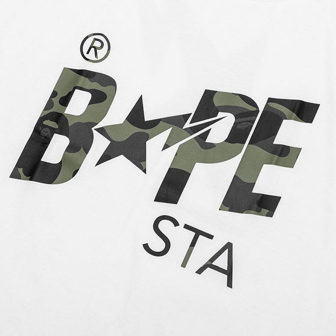 1ST CAMO BAPE STA TEE - WHITE/GREEN - 3