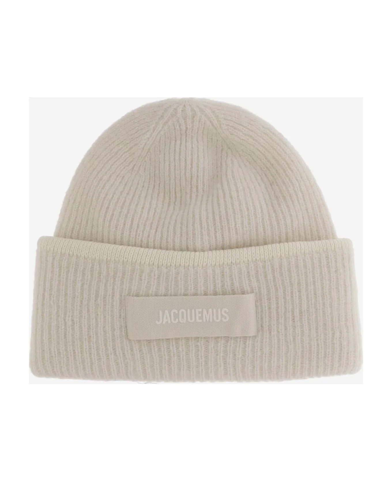 Wool Blend Beanie With Logo - 1