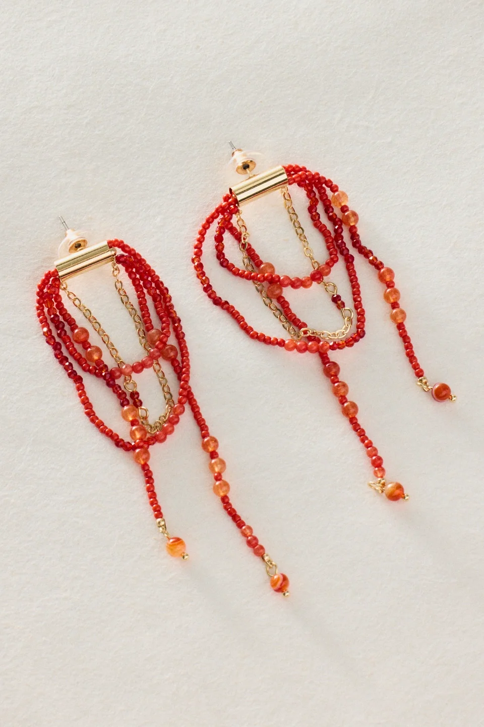 Muse Semi-Precious Stone Beaded Dangle Earrings - 1