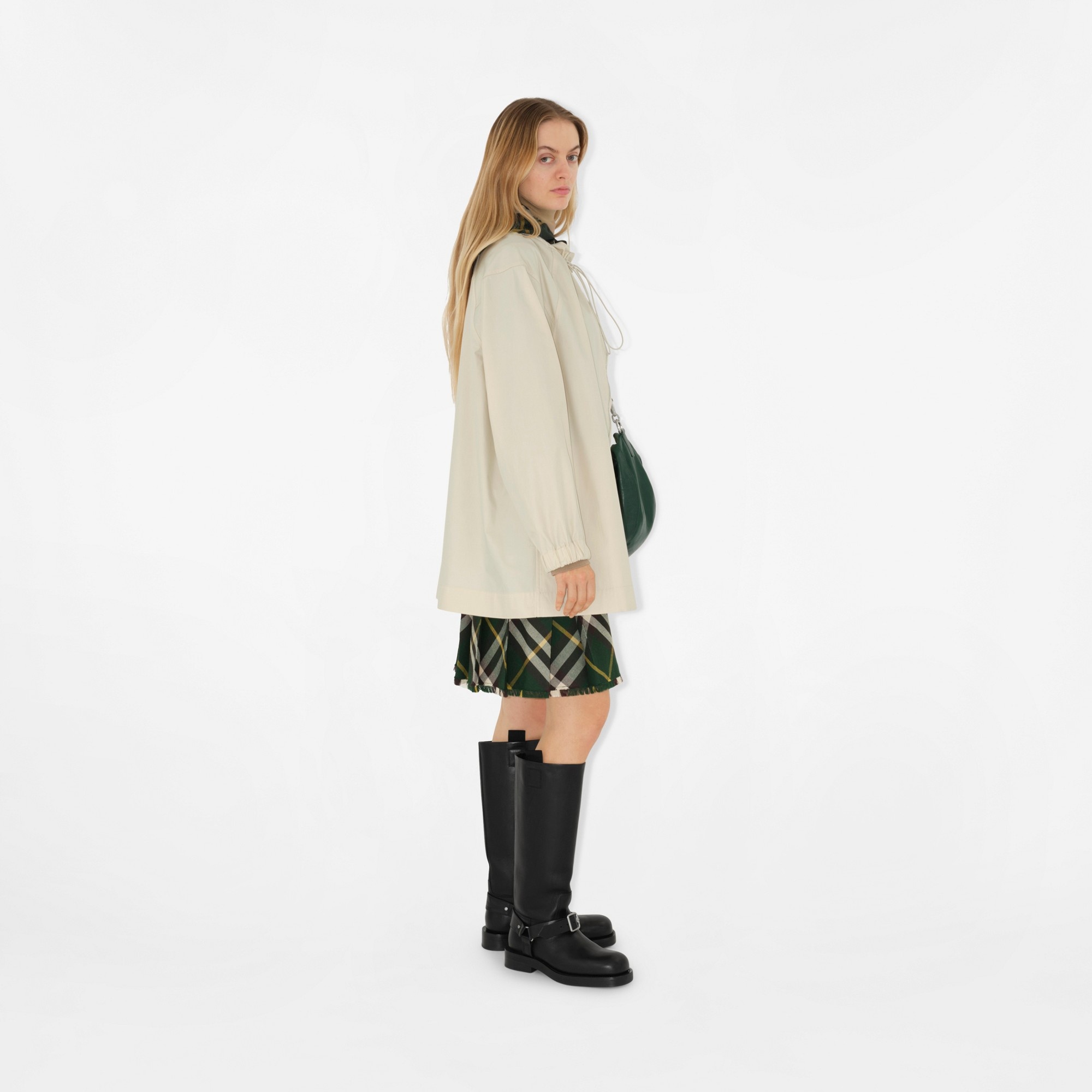 Check Hood Gabardine Parka - 3