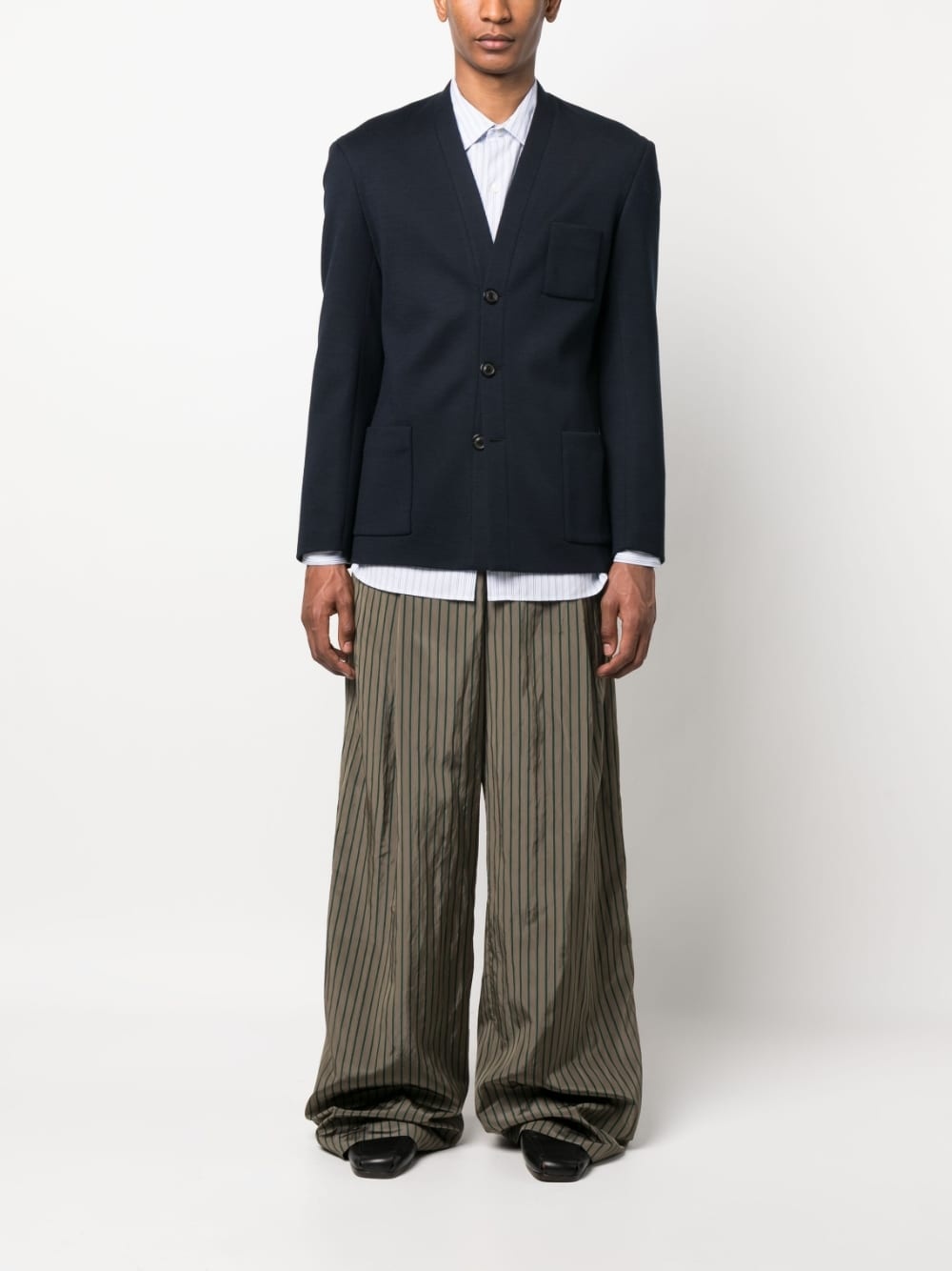 button-up wool-blend blazer - 2