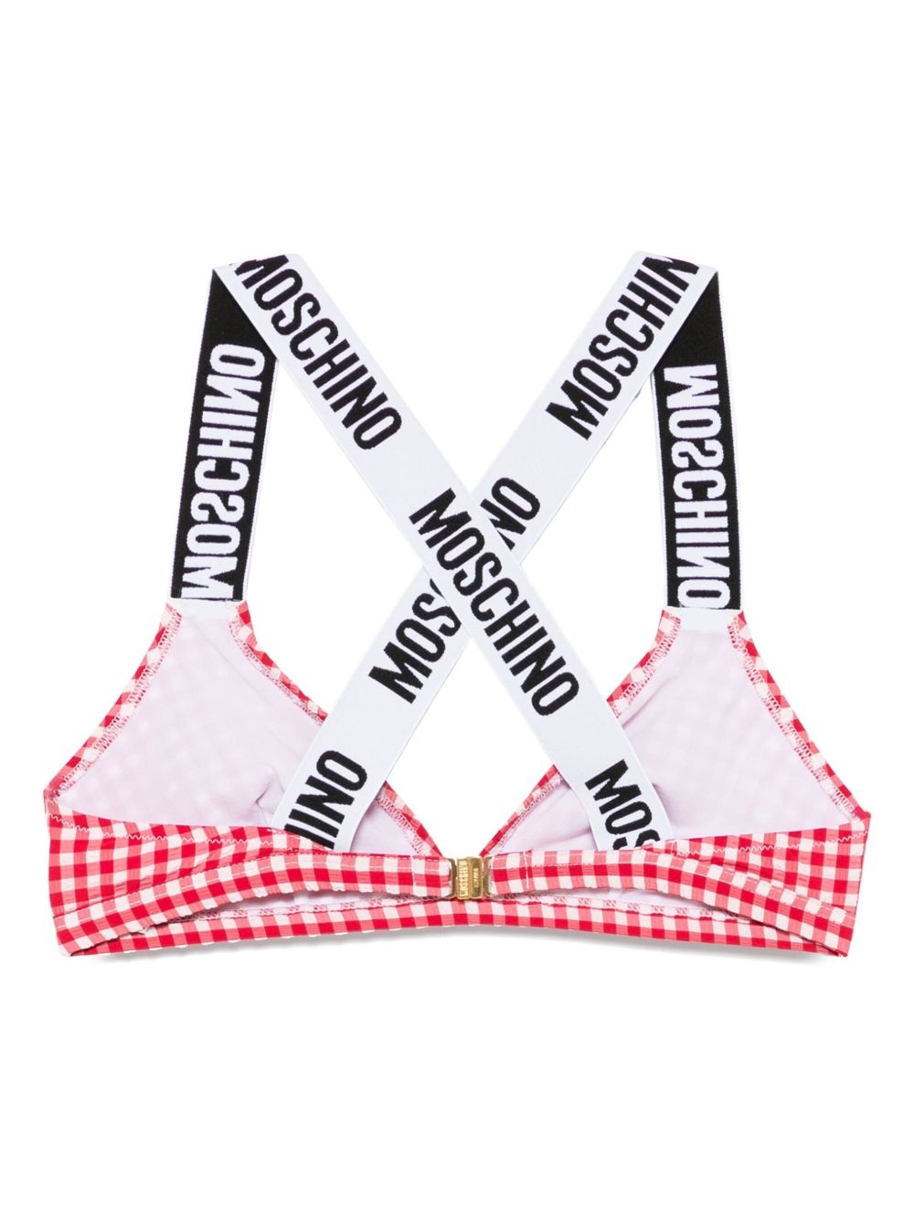 gingham-check bikini top - 2