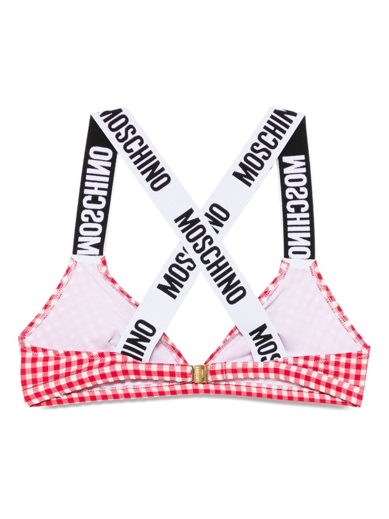 Moschino gingham-check bikini top outlook