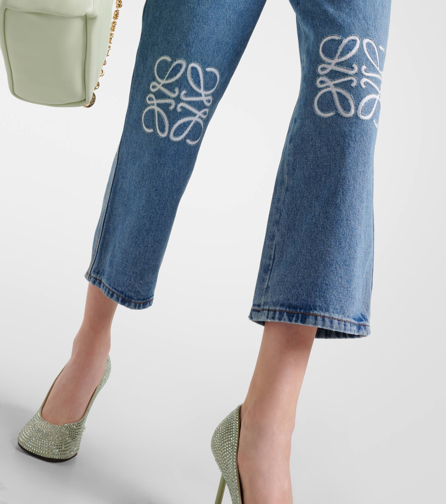 Loewe Anagram mid-rise cropped straight jeans | mytheresa