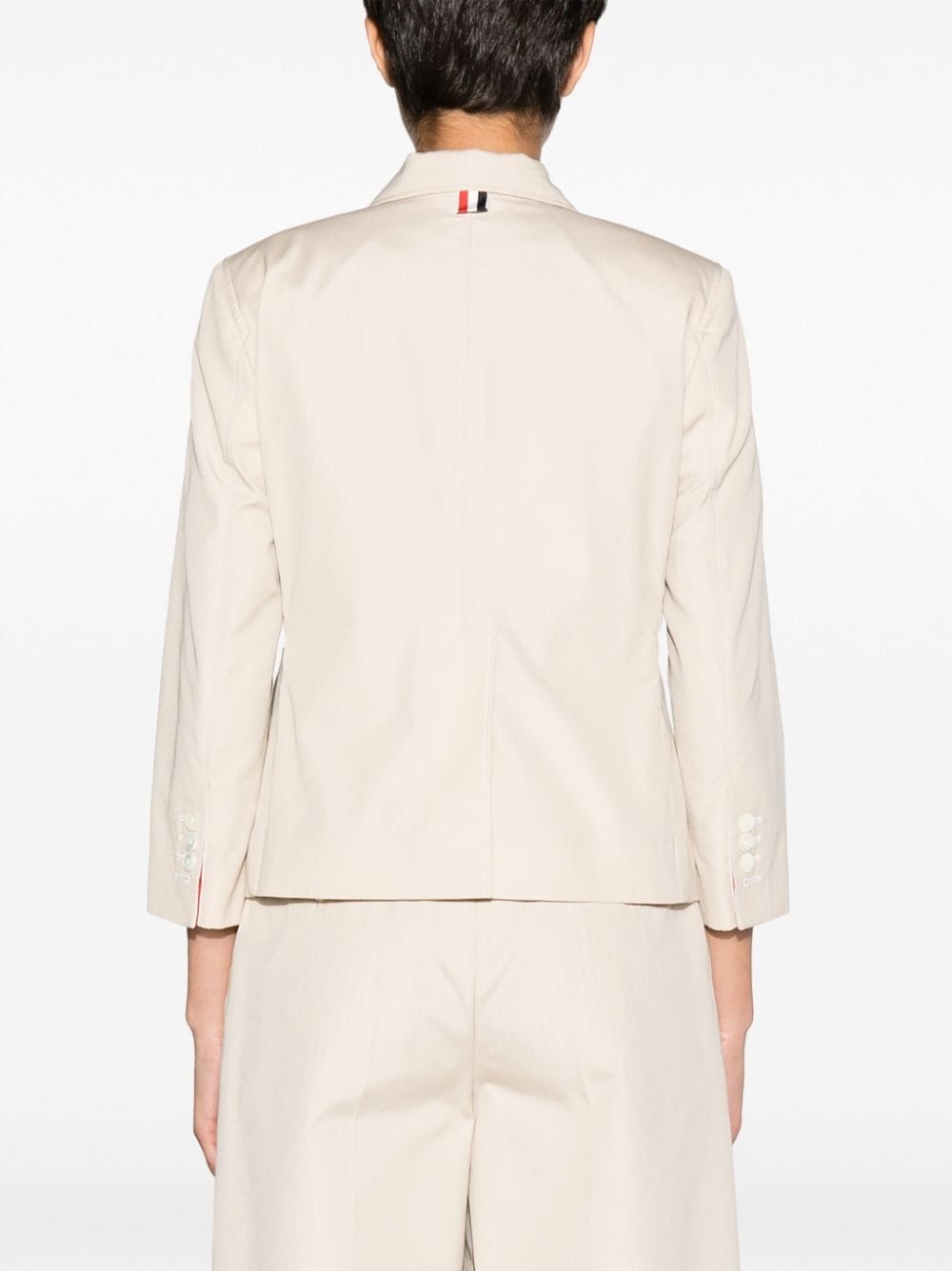 rounded-collar single-breasted blazer - 4