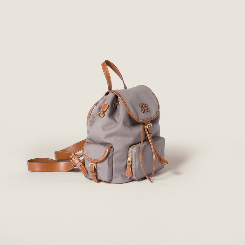 Miu Miu Canvas and leather backpack outlook