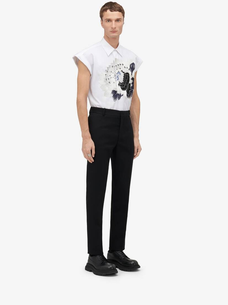 Men's Dutch Flower Sleeveless Shirt in Optic White 3