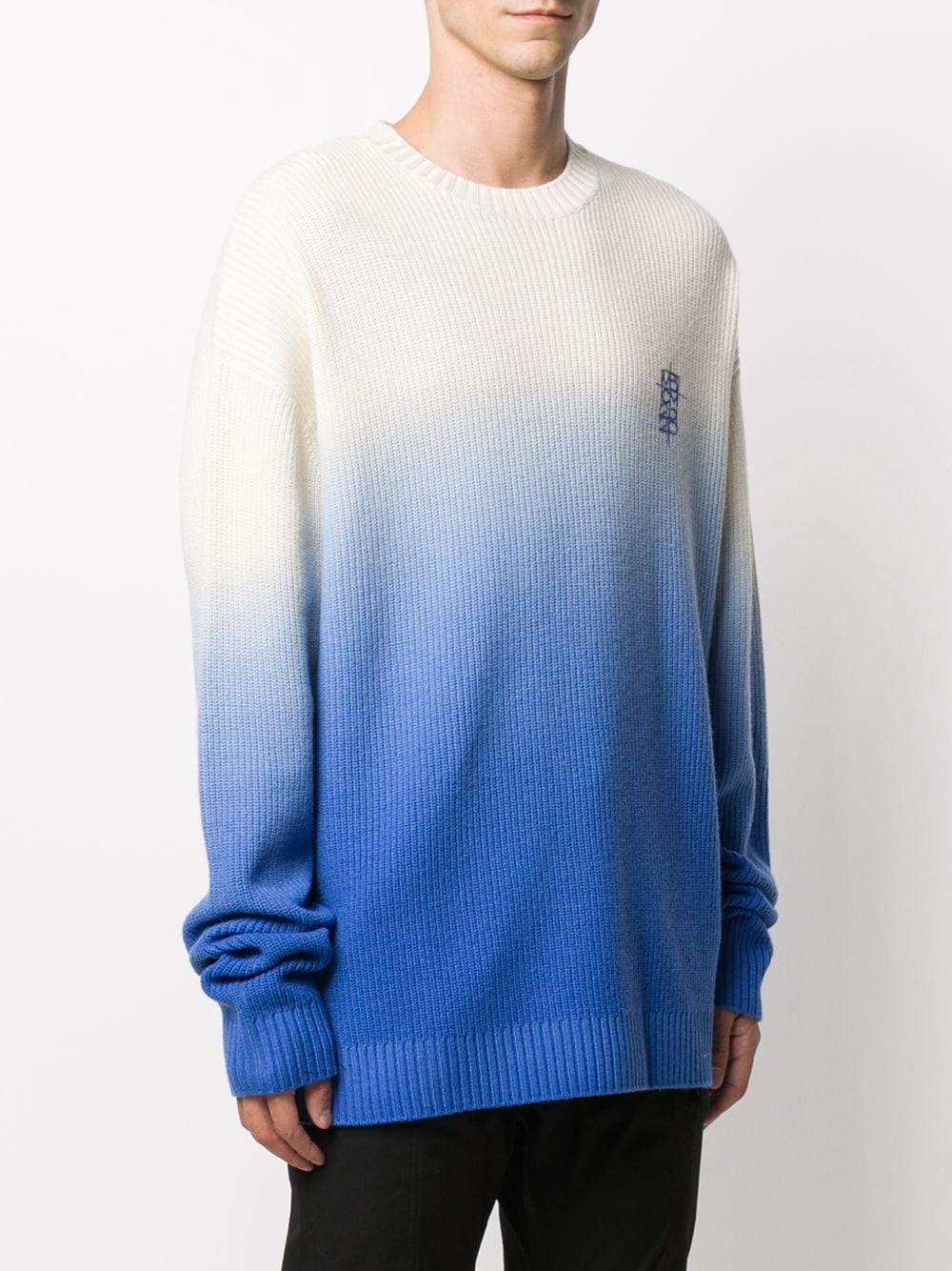 gradient effect crew-neck jumper - 3