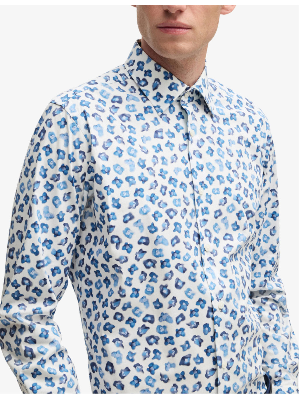 Abstract-print regular-fit stretch-cotton shirt - 5