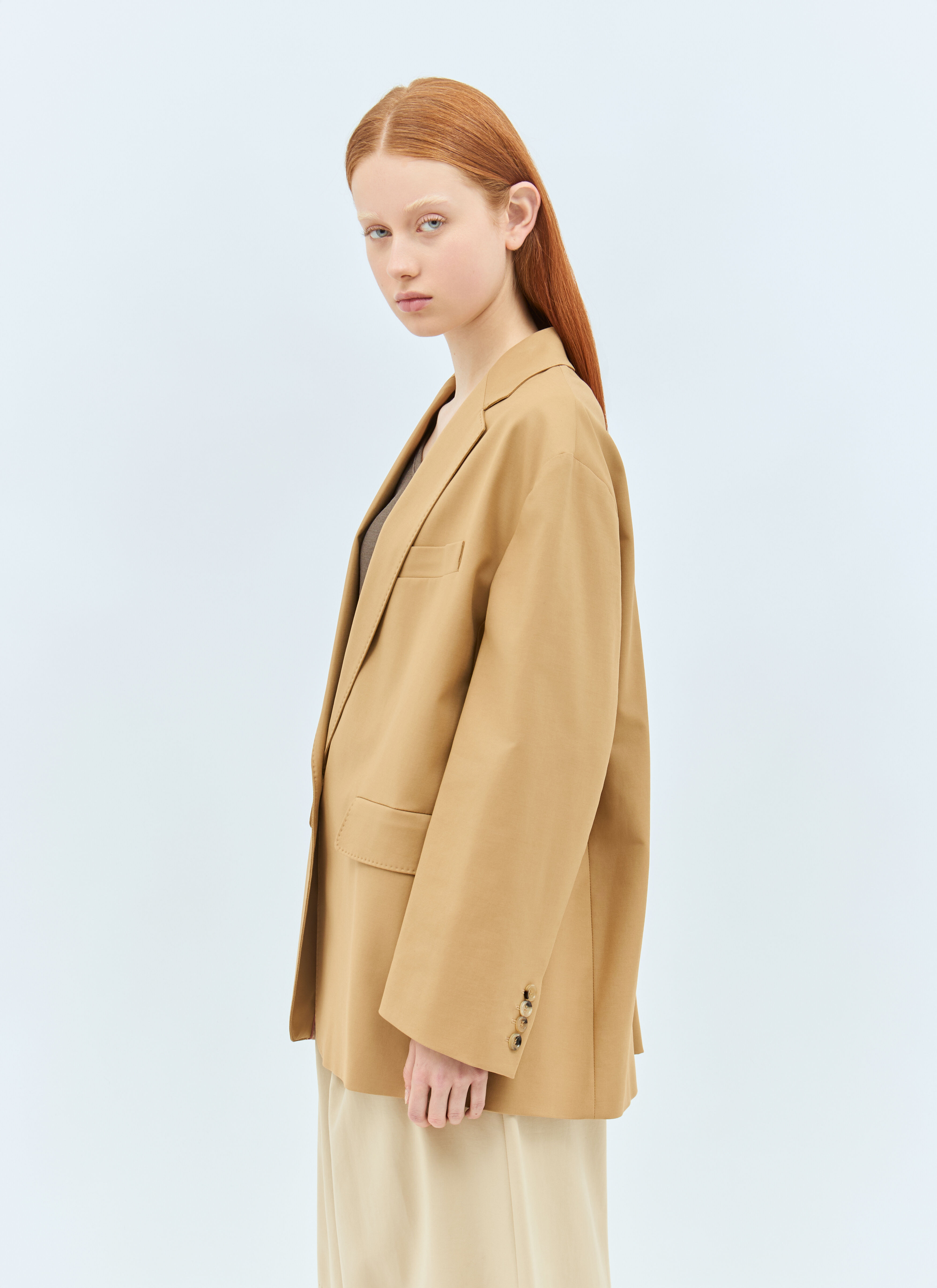 Oversized Canvas Blazer - 4