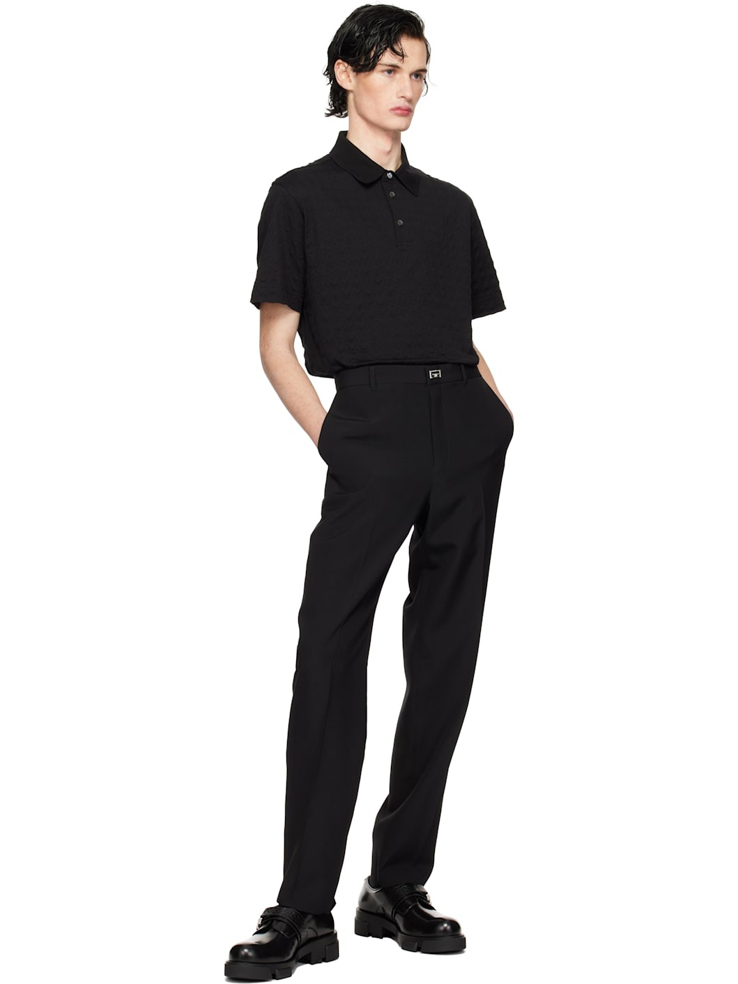Black Classic Fit Polo - 5