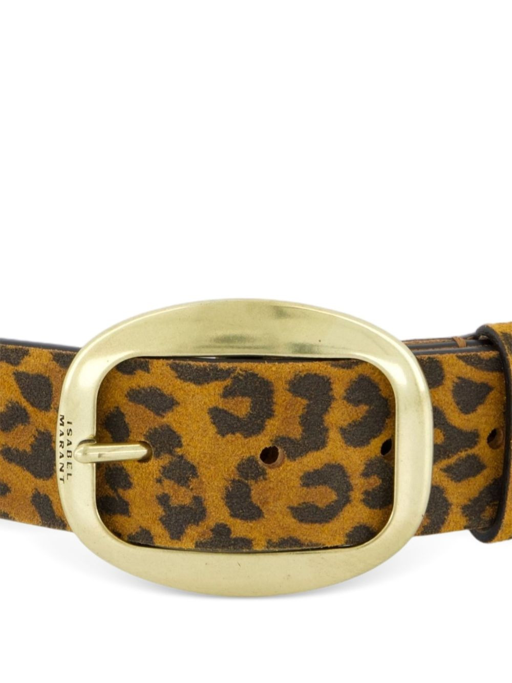 leopard print calf leather belt - 2