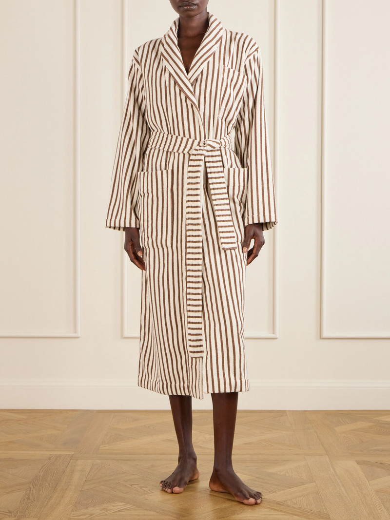 TEKLA Belted Striped Organic Cotton-terry Robe outlook