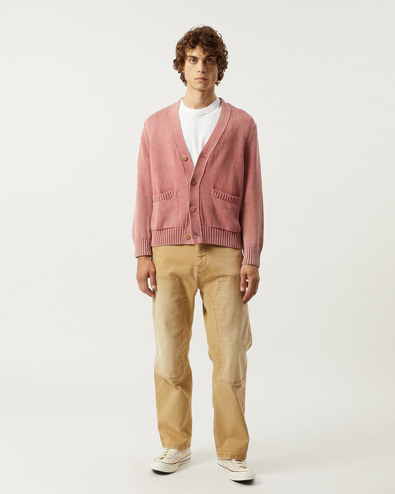 ACID WASH CARDIGAN - RED 3