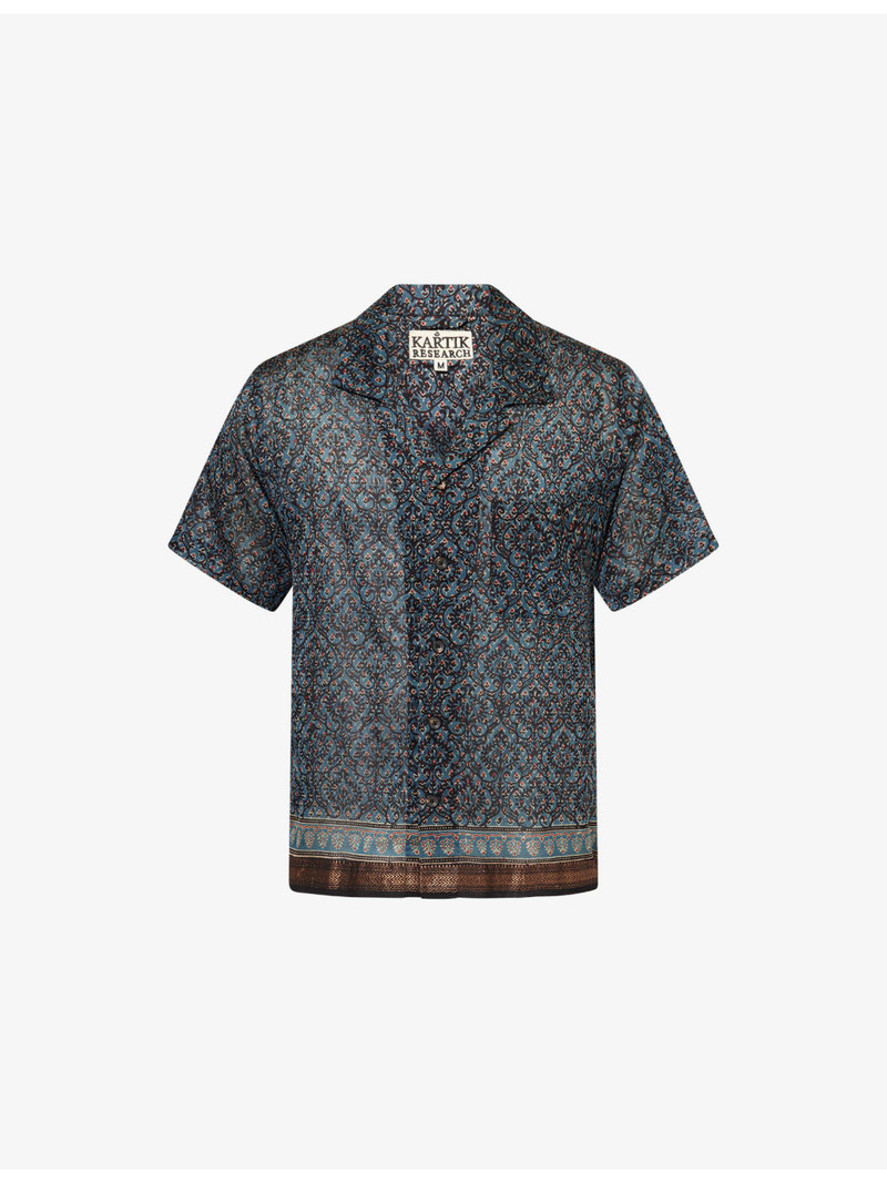 Pattern Camp-Collar Silk Shirt 1
