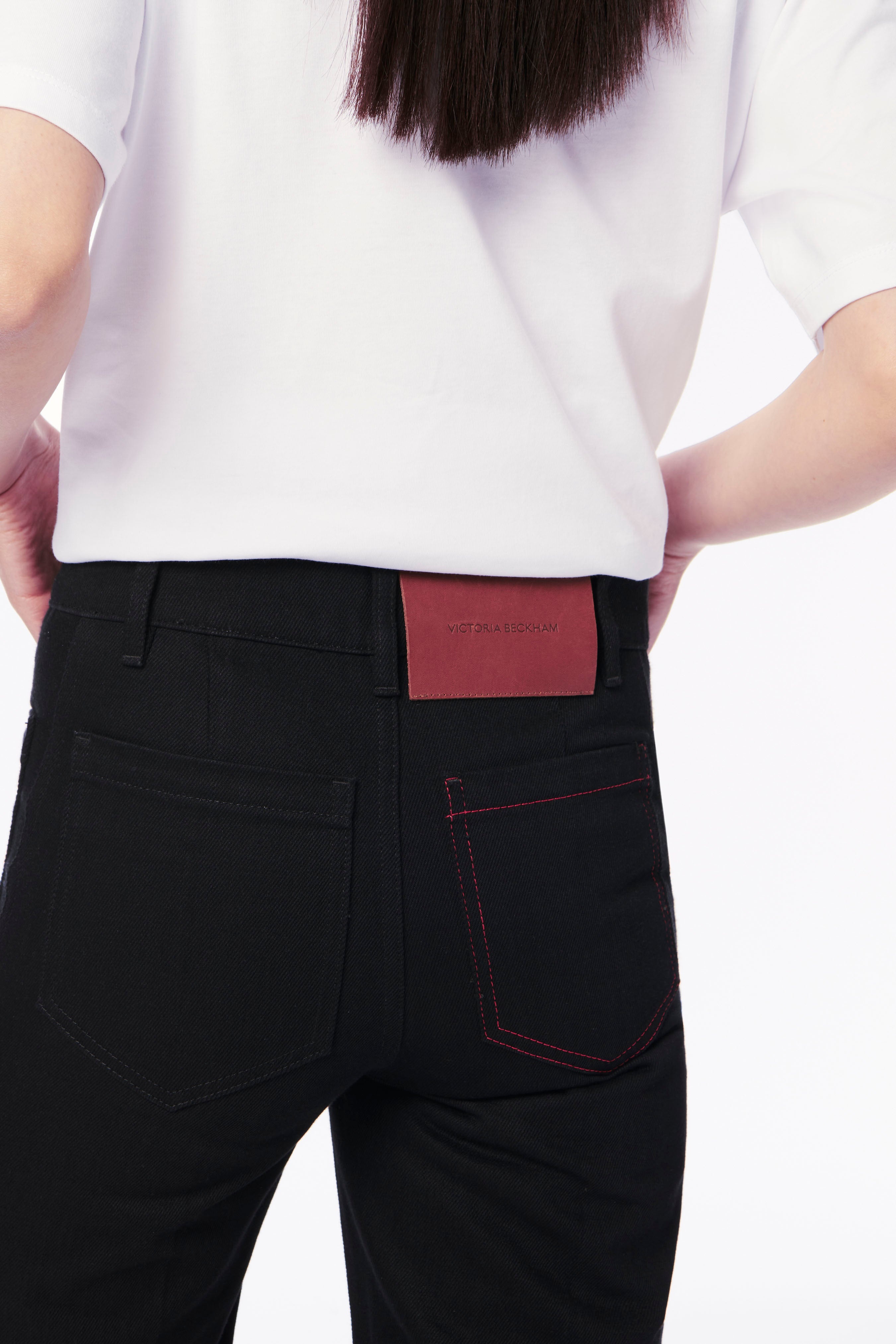 Alina High Waisted Patch Pocket Jean in Raw Black - 4