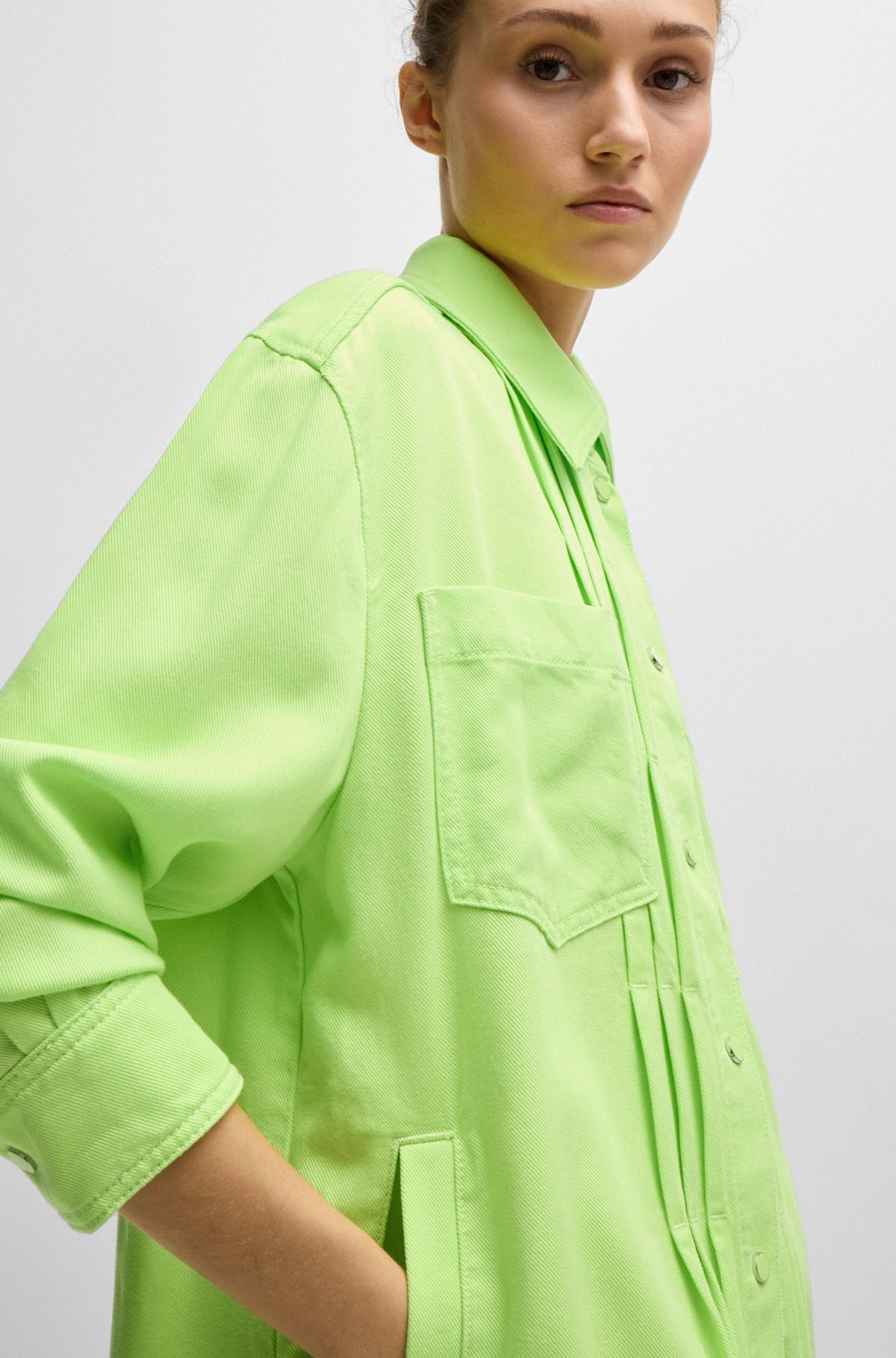 RELAXED-FIT OVERSHIRT IN SOFT TWILL - 6