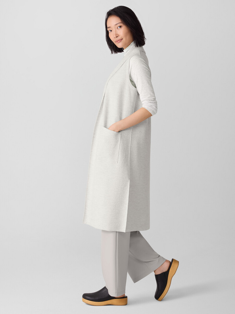 Lightweight Boiled Wool Shawl Collar Vest in Regenerative Wool 3
