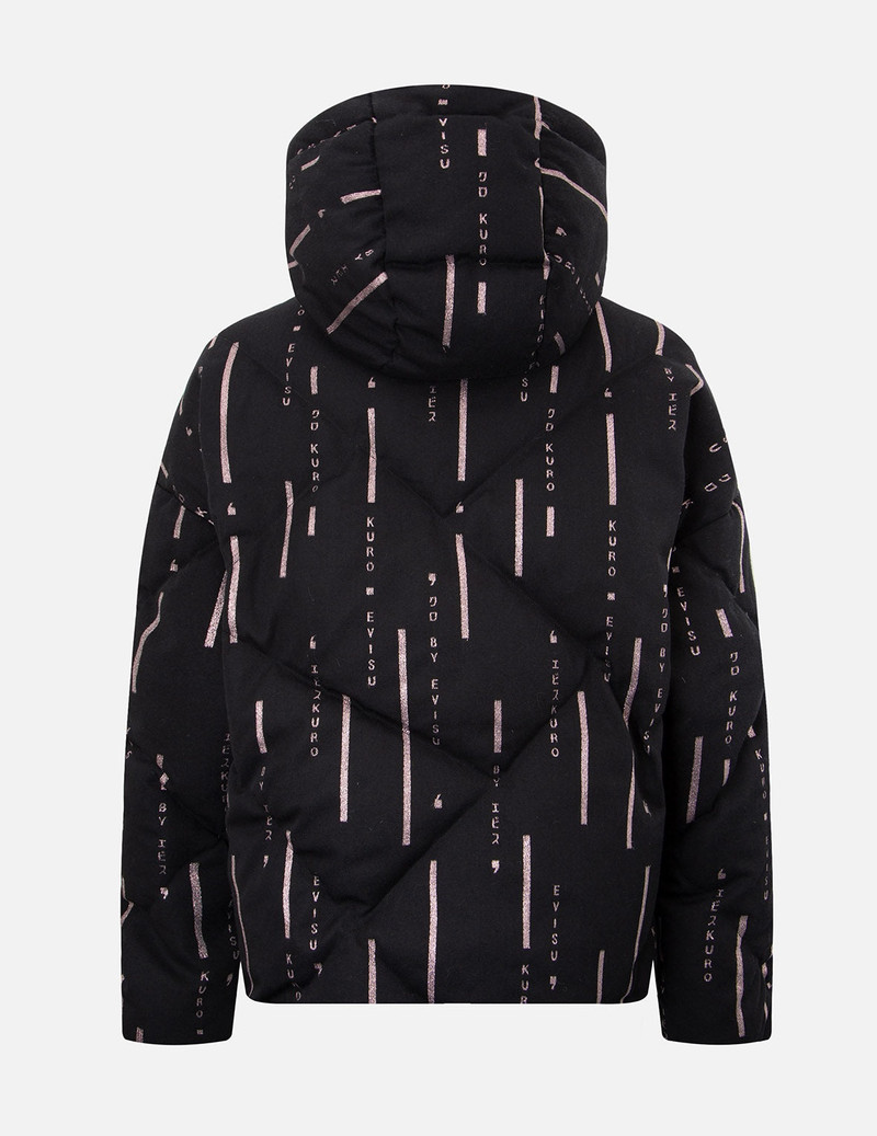 EVISU Monogram Metallic Logo Print Down Jacket outlook