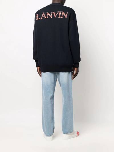 Lanvin logo-intarsia knit cardigan outlook