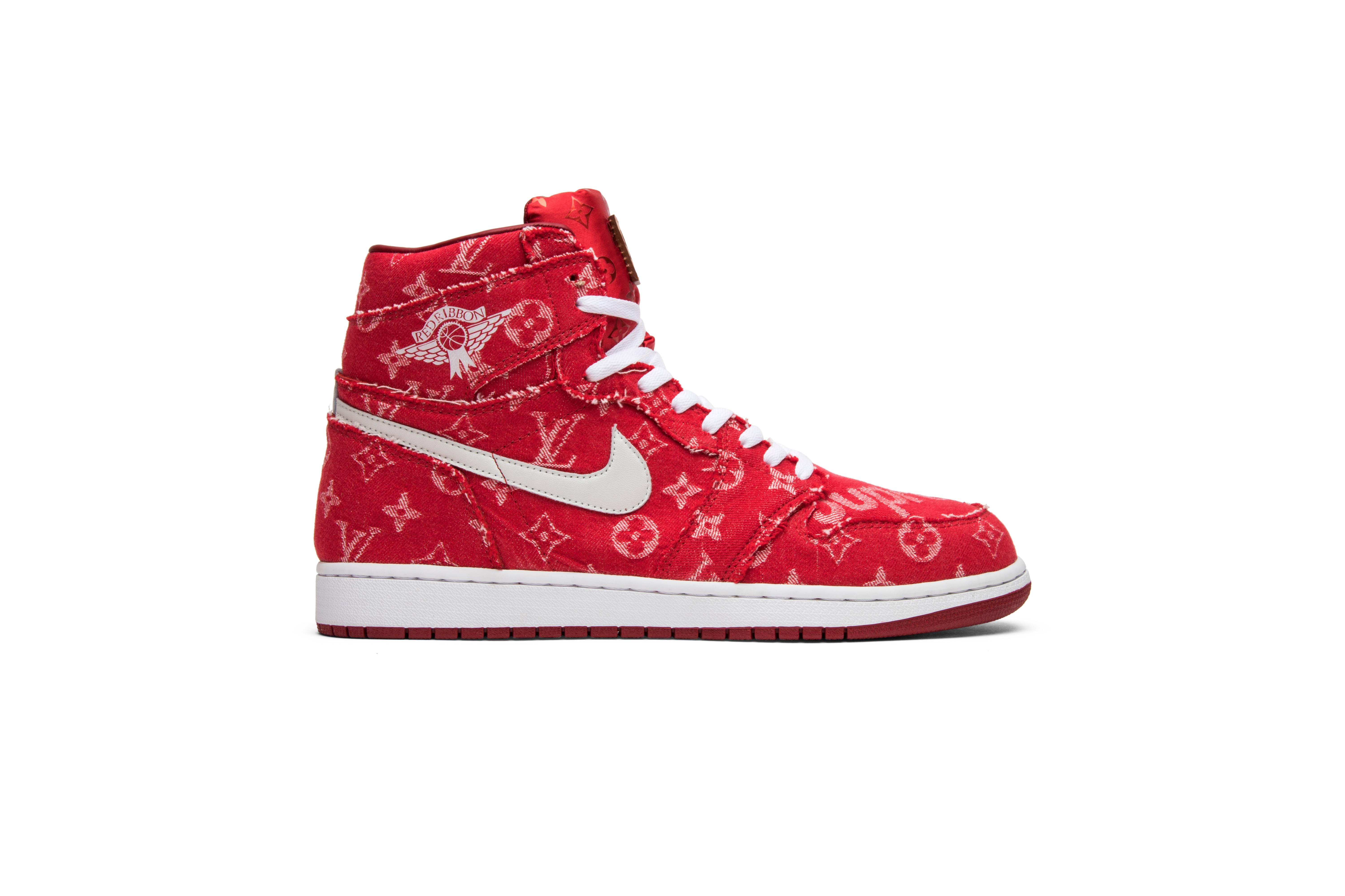 Red Ribbon Recon x Air Jordan 1 Retro High 'Supreme & Louis Vuitton' Custom - 1