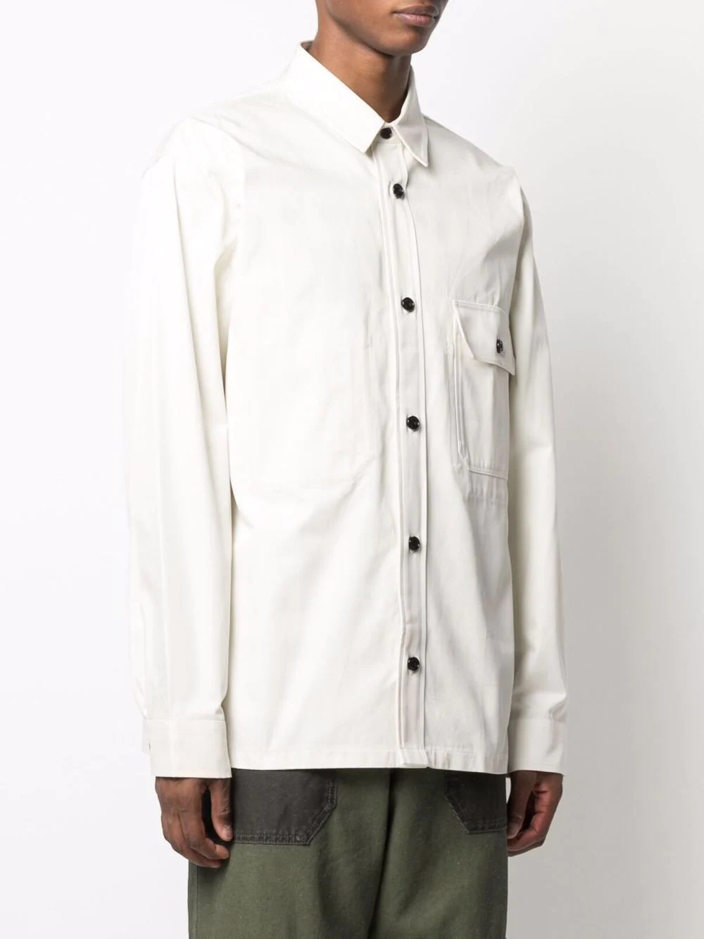 button front twill overshirt - 3