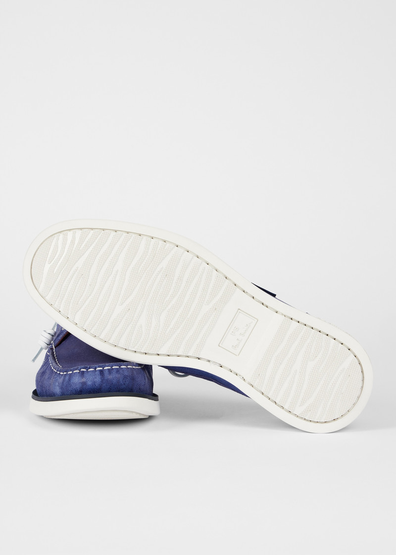 Cobalt Blue Suede 'Pebble' Boat Shoes 3