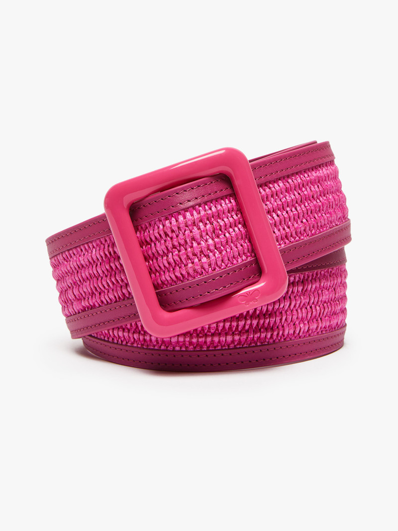 BOCCA Nylon and cotton raffia belt 1