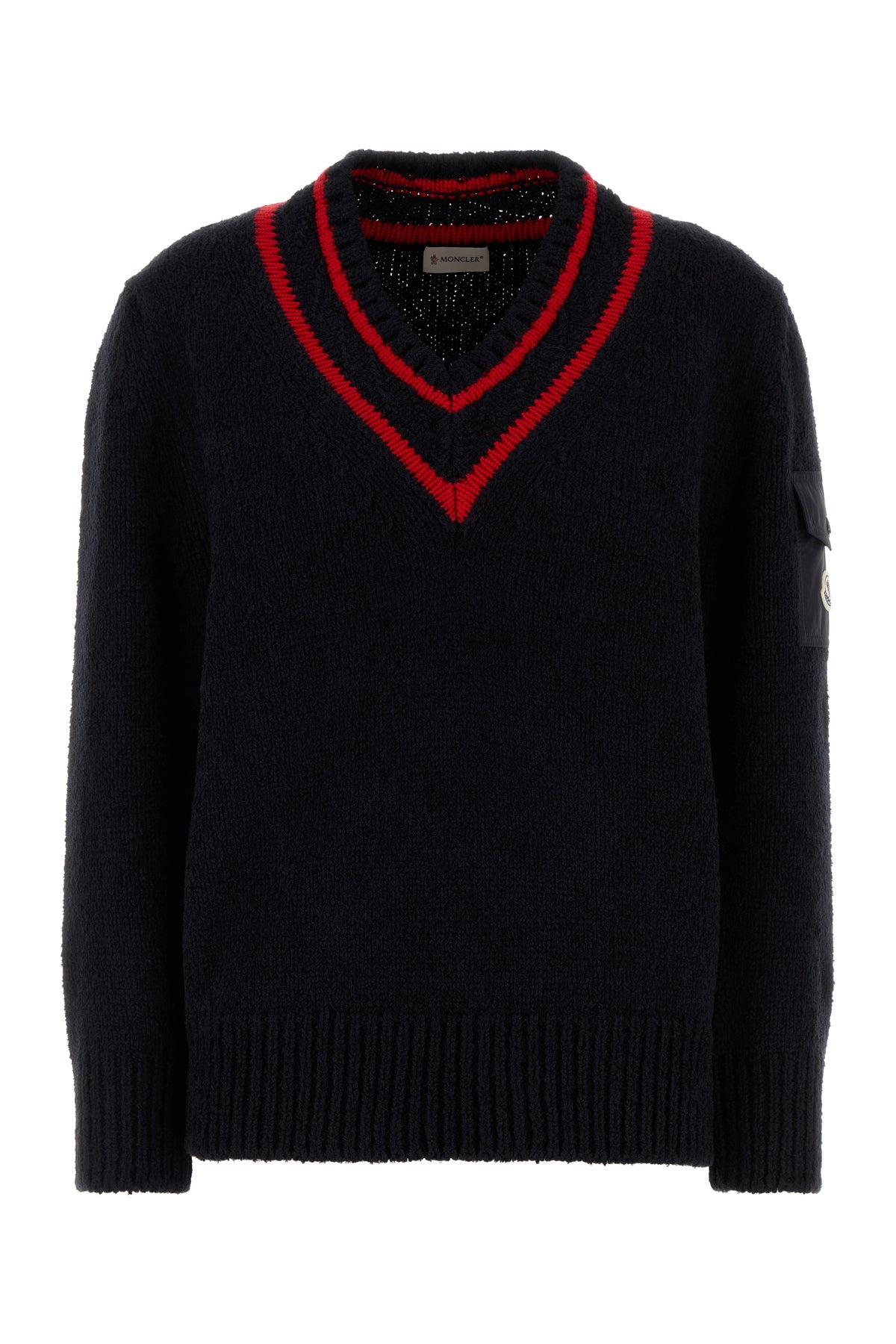 Dark blue wool blend sweater - 1
