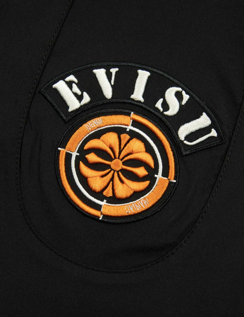 DAICOCK INSERT AND KAMON APPLIQUÉ LOOSE FIT PATCHWORK PANTS 7