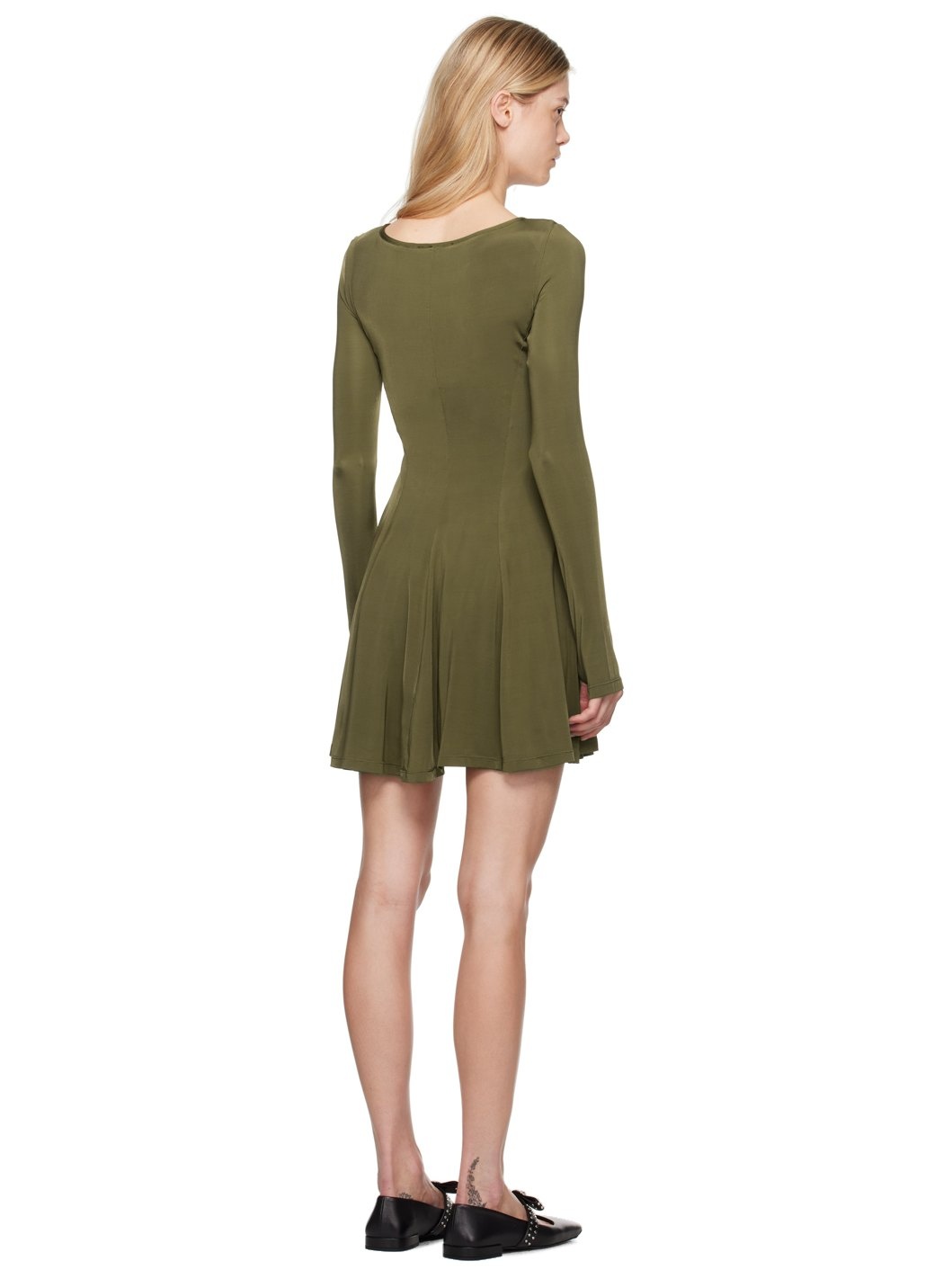 Khaki Flared Minidress - 3