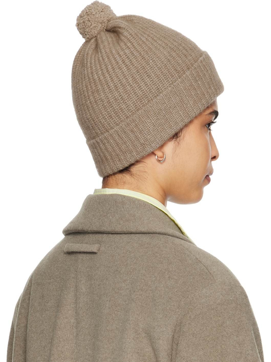 SSENSE Exclusive Brown AURALEE Edition Night Knit Beanie - 3