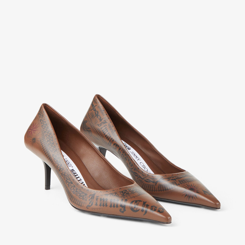 Jimmy Choo / Jean Paul Gaultier Pump 60 Clove Tattoo Print Leather Pumps 3