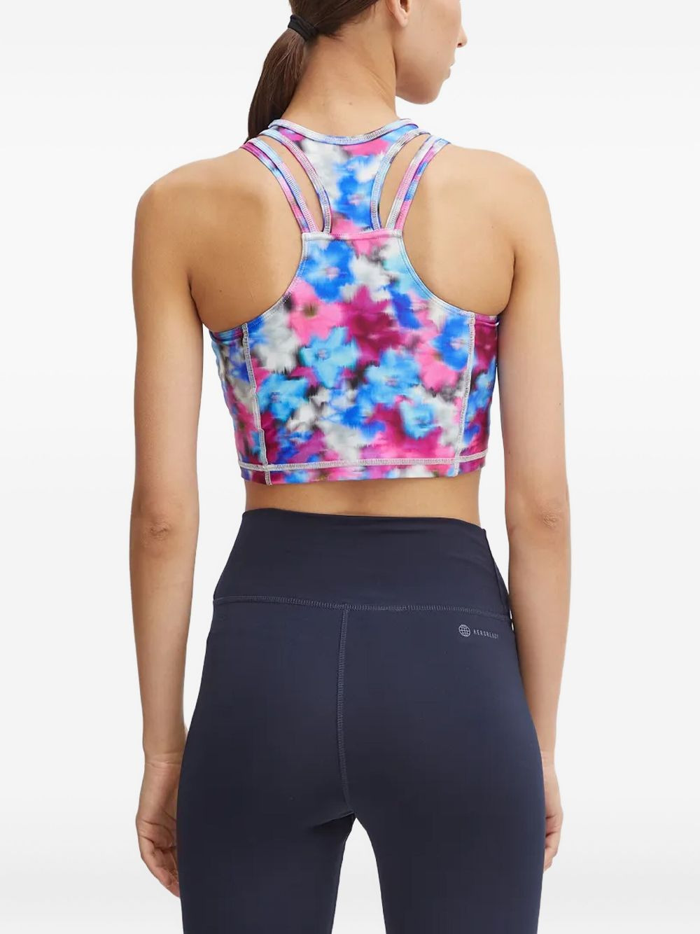 cut-out floral print sports bra - 3