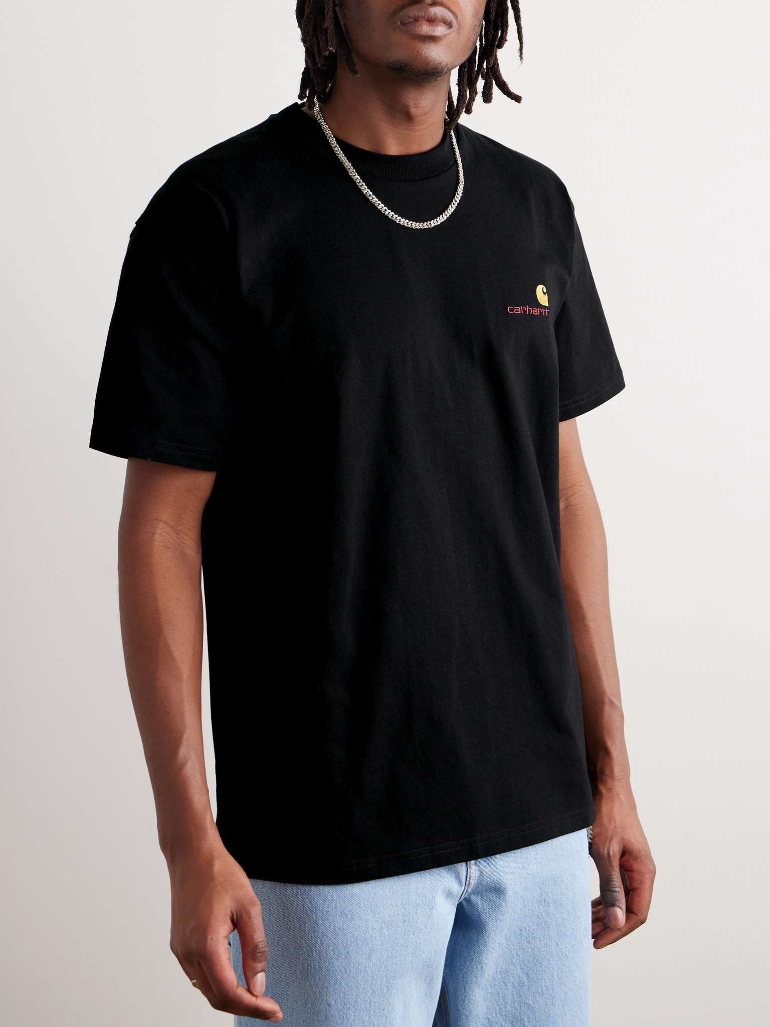 American Script Logo-Embroidered Organic Cotton-Jersey T-Shirt - 3