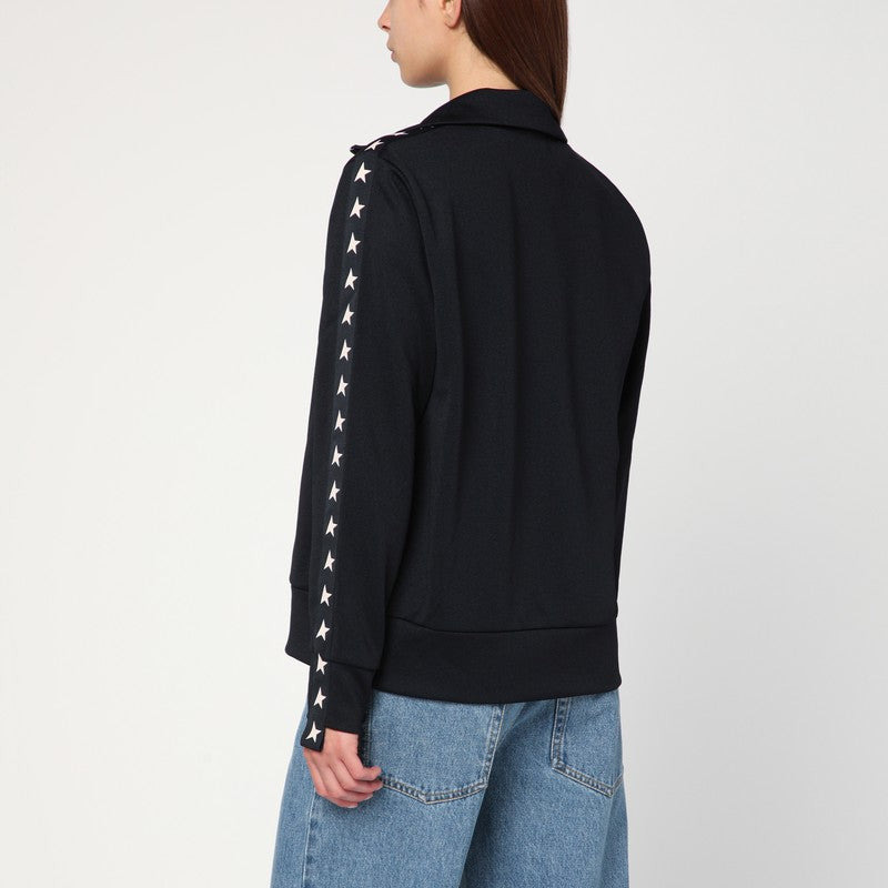 Golden Goose Black Zip Sweatshirt With Stars Women - 2