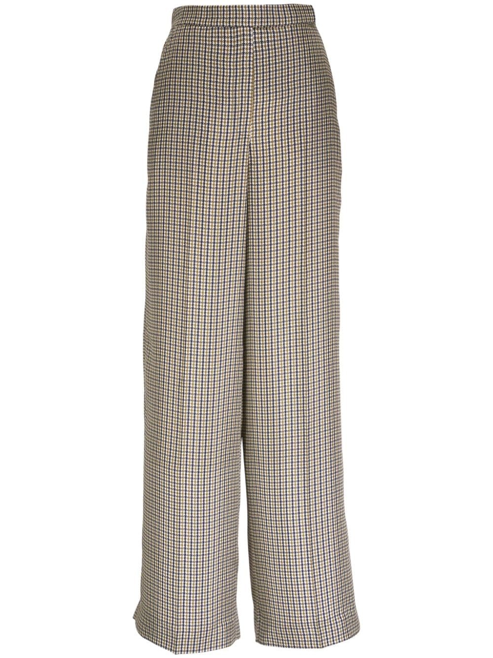 checked-print trousers - 1