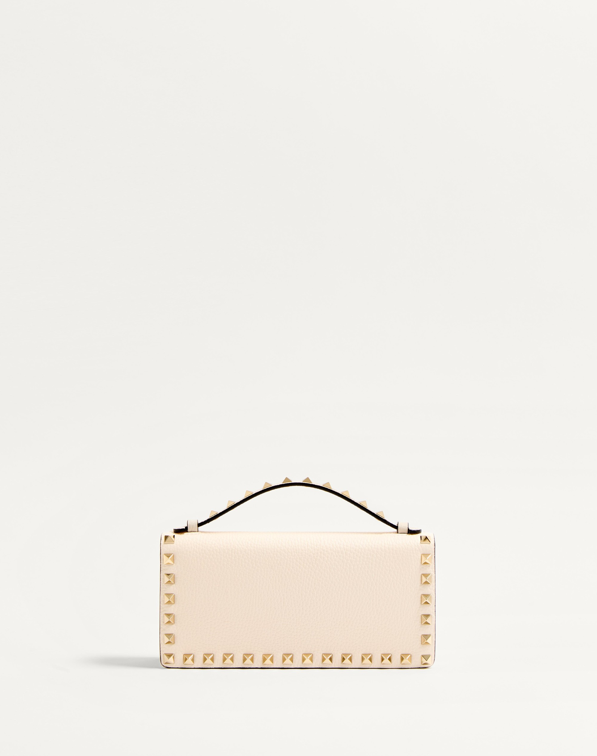 ROCKSTUD WALLET WITH CHAIN IN GRAINY CALFSKIN - 4