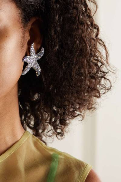 Amina Muaddi Astra silver-tone crystal earrings outlook