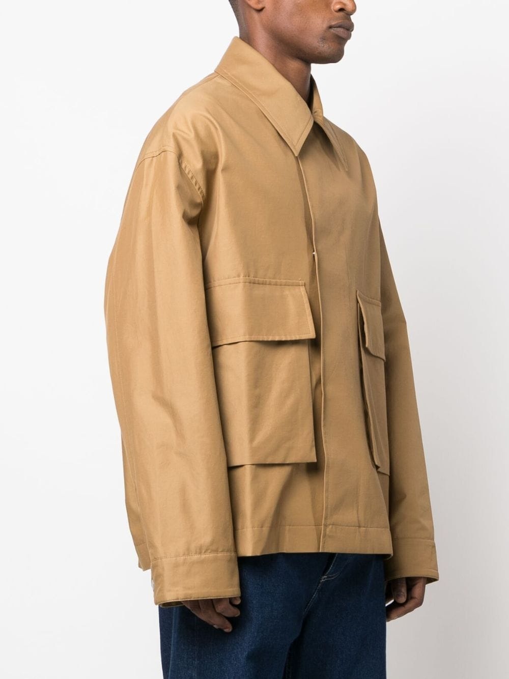 cargo-pocket shirt jacket - 3