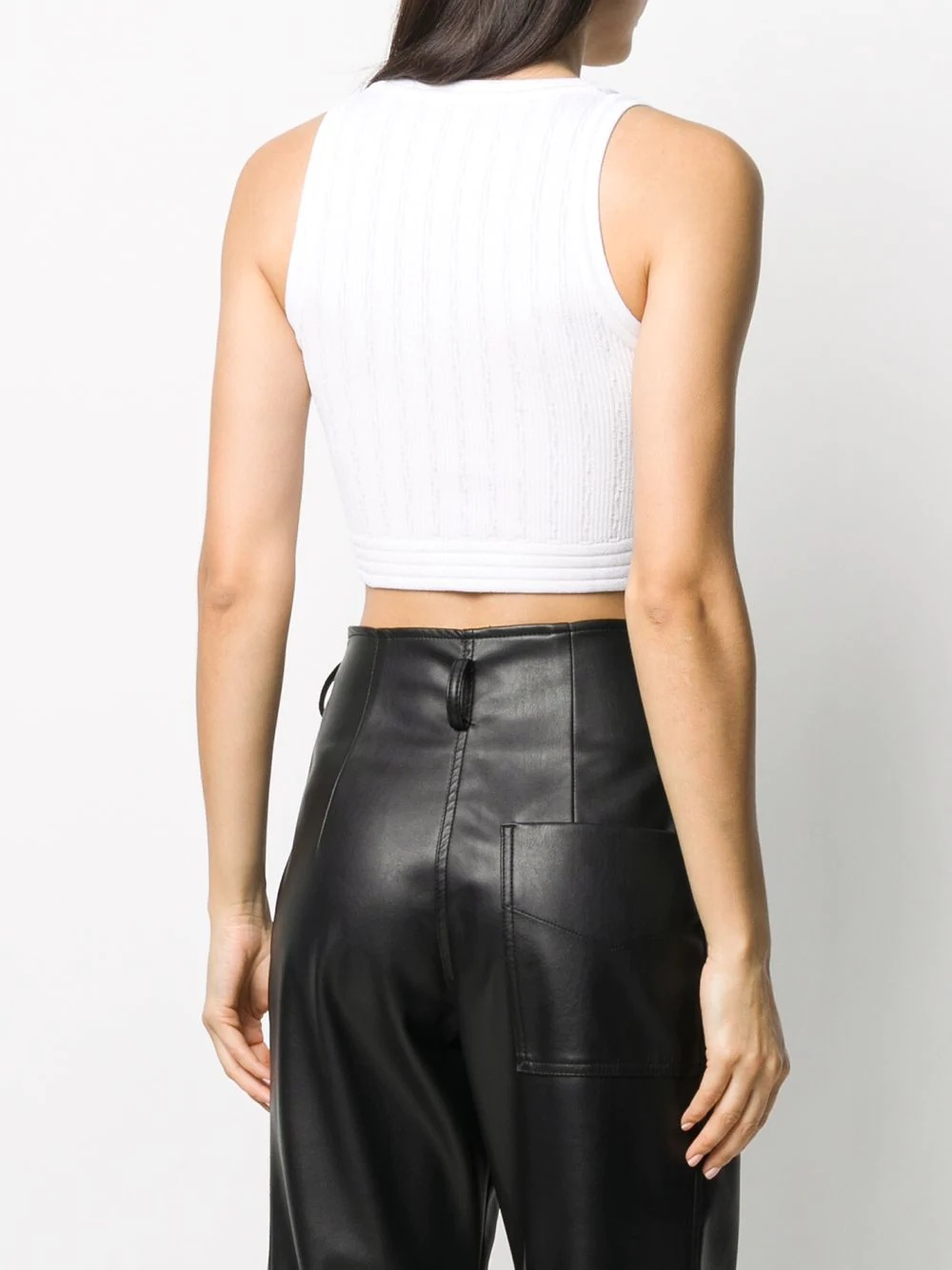 ribbed sleeveless crop top - 4