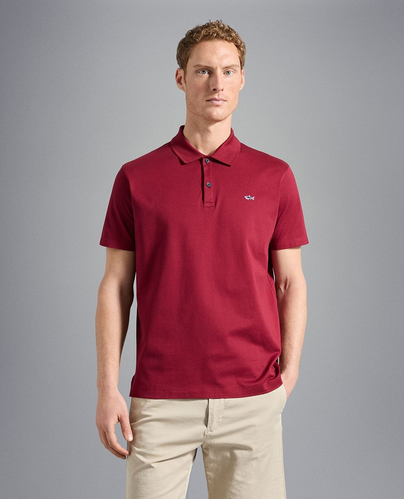 Paul & Shark Organic cotton piqué polo with Shark badge outlook