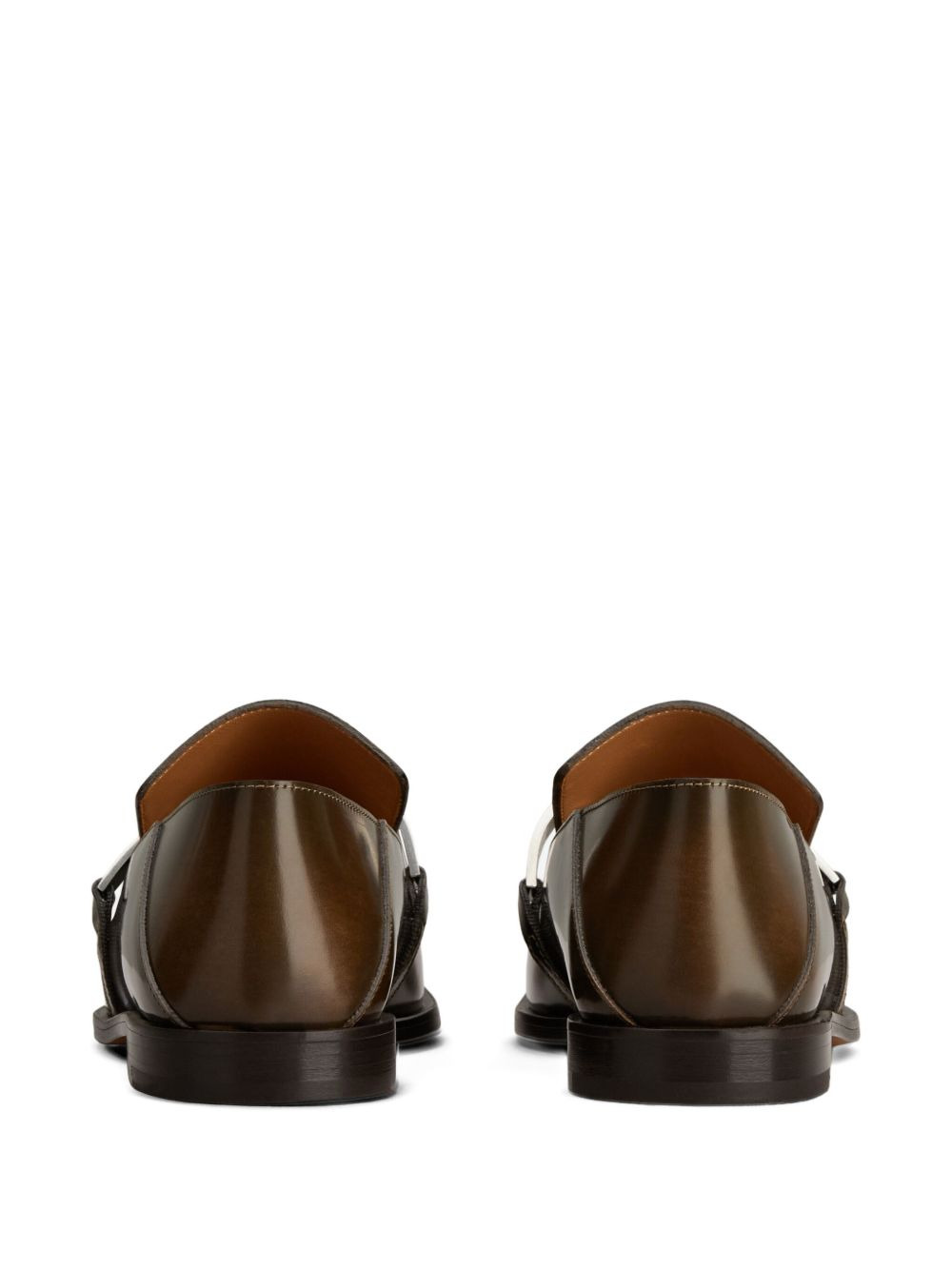 bar-detail leather loafers - 3
