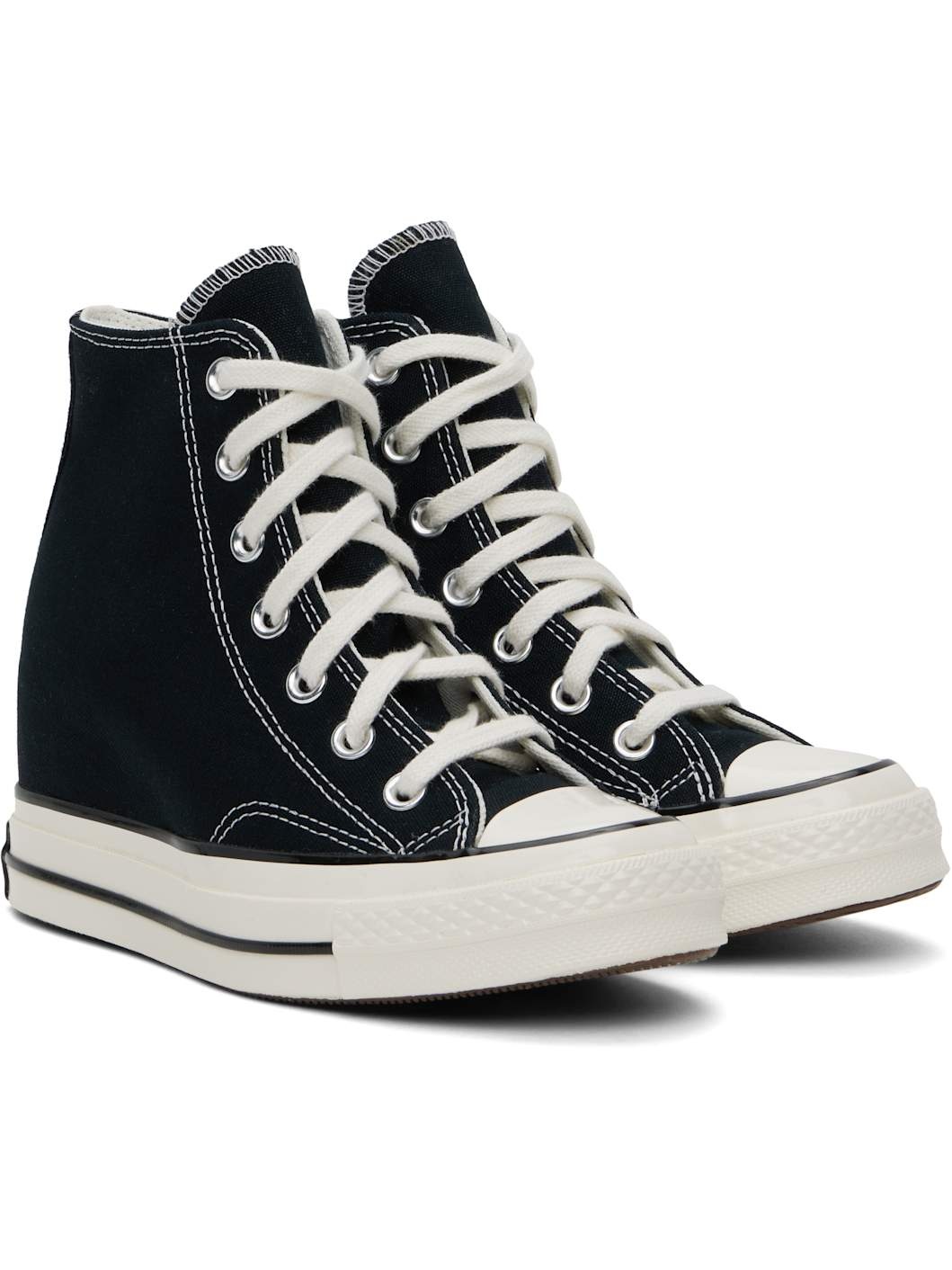 Black Chuck 70 Wedge Sneakers - 4