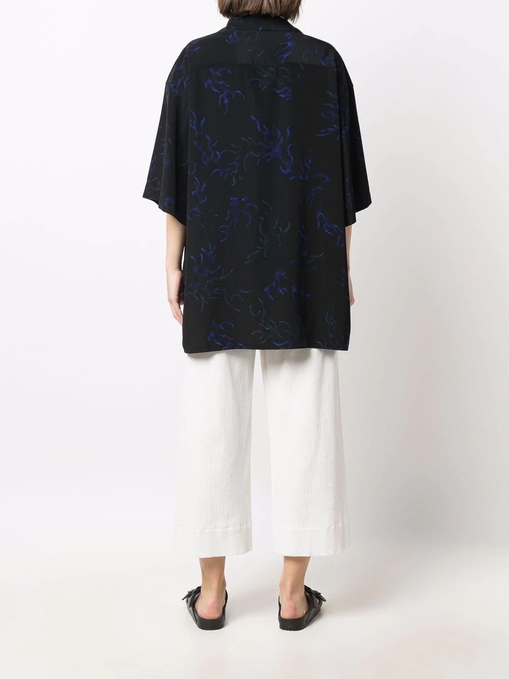abstract-print oversized shirt - 4