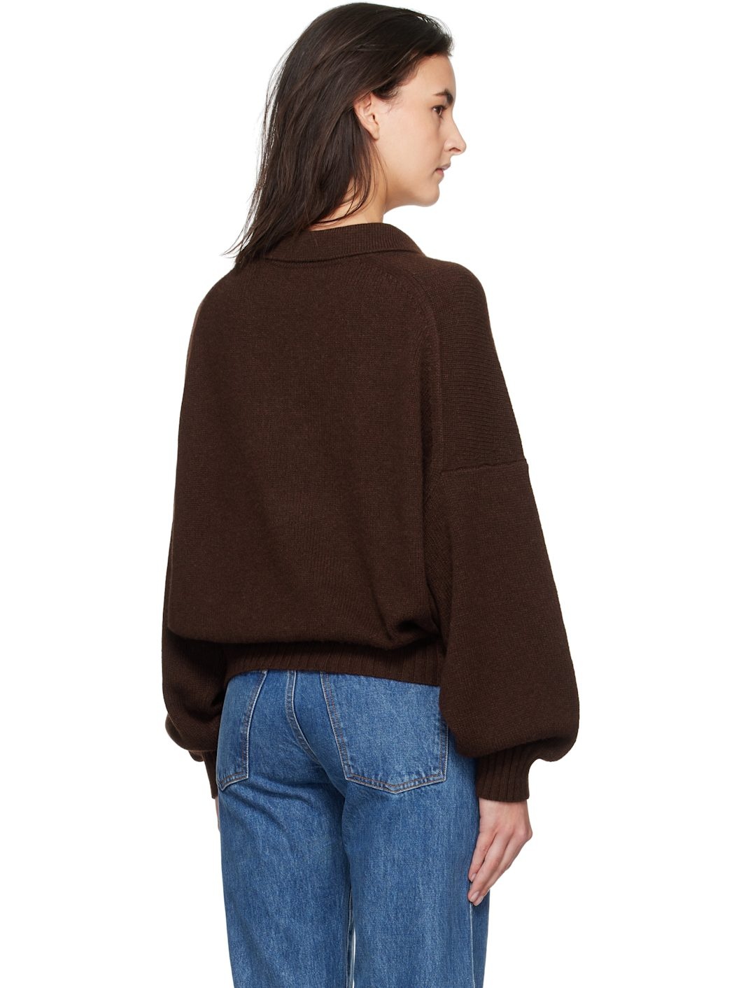 Brown Rene Polo Sweater - 3